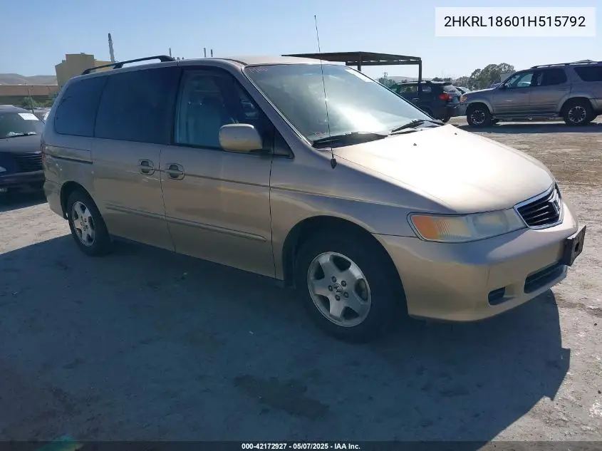 2001 Honda Odyssey Ex VIN: 2HKRL18601H515792 Lot: 42172927