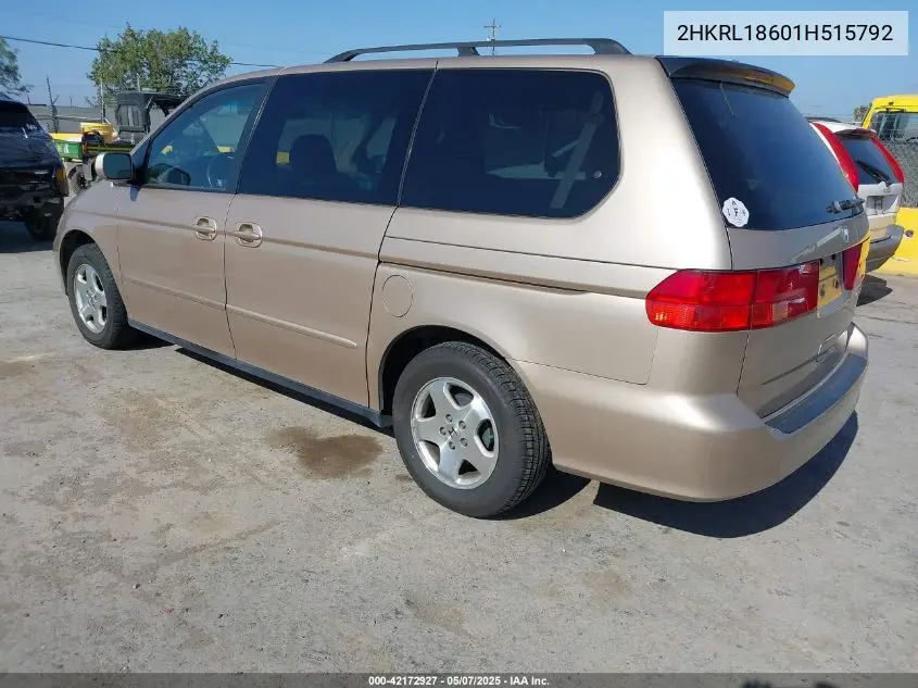 2001 Honda Odyssey Ex VIN: 2HKRL18601H515792 Lot: 42172927