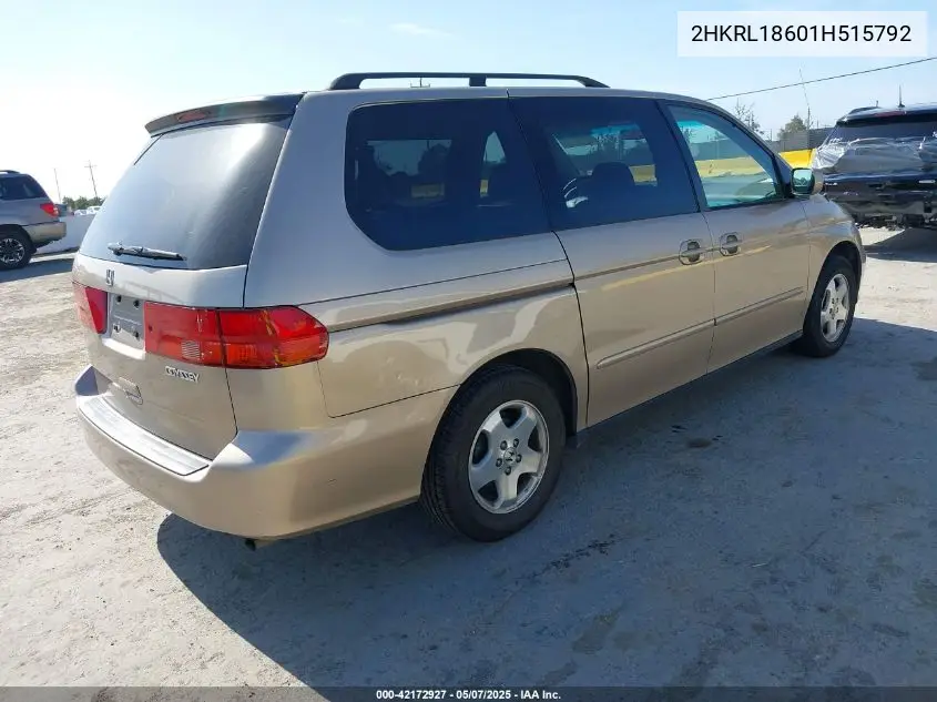 2001 Honda Odyssey Ex VIN: 2HKRL18601H515792 Lot: 42172927