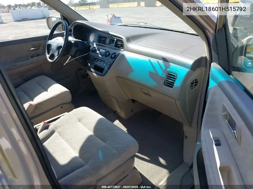 2001 Honda Odyssey Ex VIN: 2HKRL18601H515792 Lot: 42172927