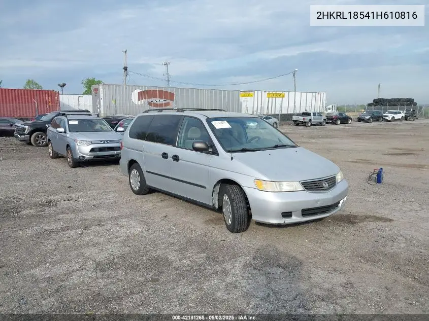 2001 Honda Odyssey Lx VIN: 2HKRL18541H610816 Lot: 42181265