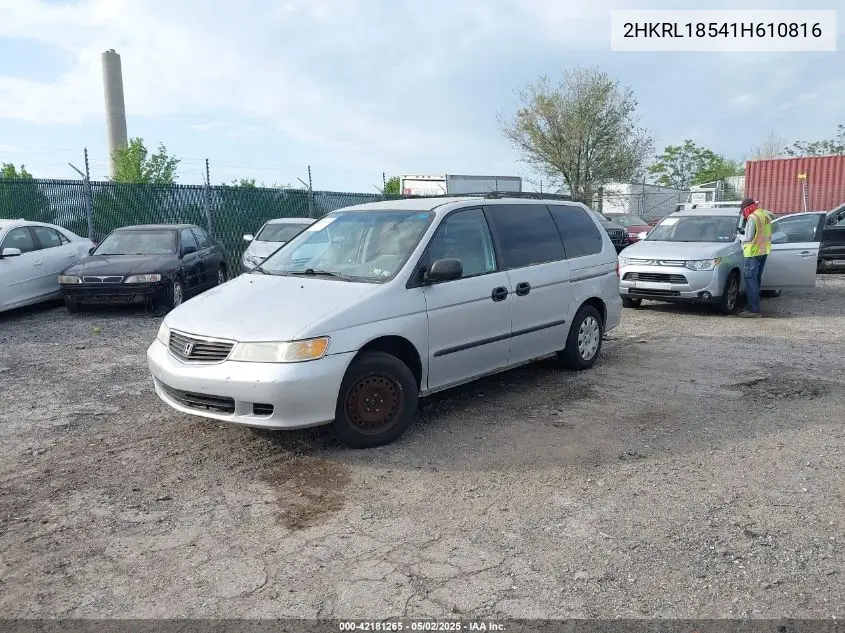 2001 Honda Odyssey Lx VIN: 2HKRL18541H610816 Lot: 42181265