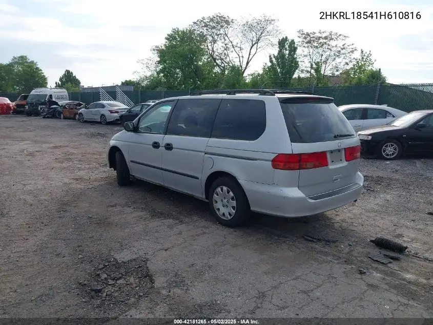 2001 Honda Odyssey Lx VIN: 2HKRL18541H610816 Lot: 42181265