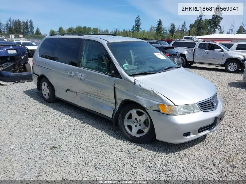 2001 Honda Odyssey Ex VIN: 2HKRL18681H569941 Lot: 42196523