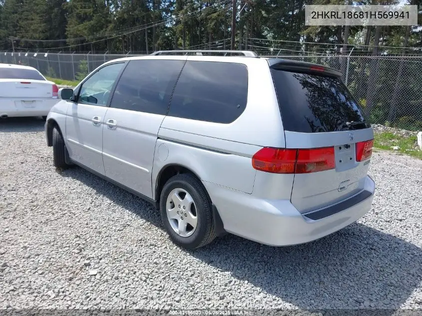 2001 Honda Odyssey Ex VIN: 2HKRL18681H569941 Lot: 42196523