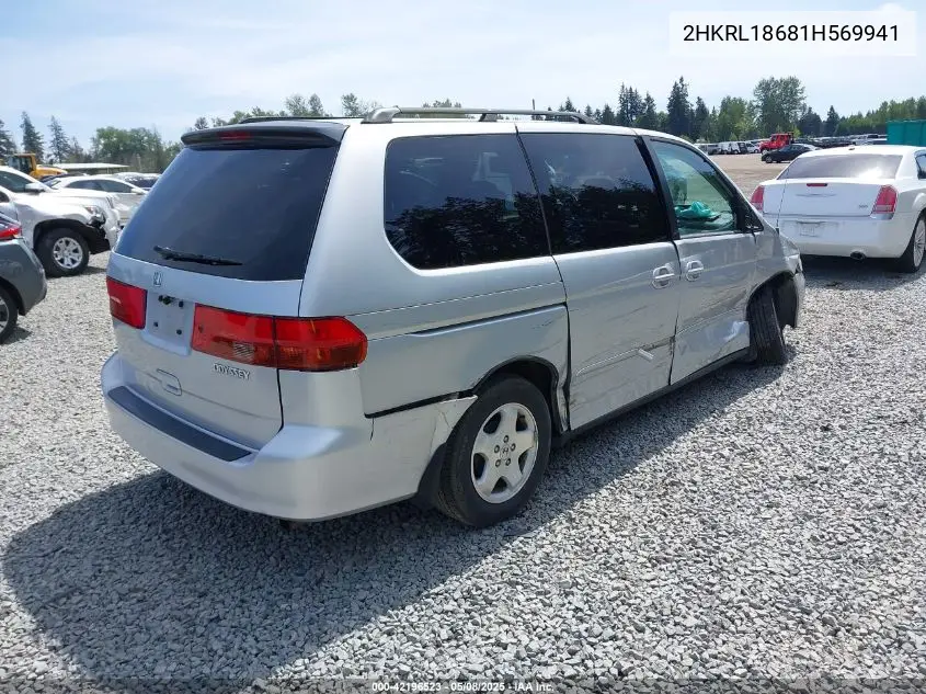 2001 Honda Odyssey Ex VIN: 2HKRL18681H569941 Lot: 42196523
