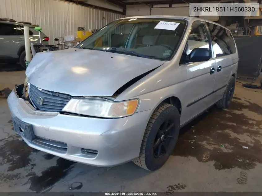 2001 Honda Odyssey Lx VIN: 2HKRL18511H560330 Lot: 42201819