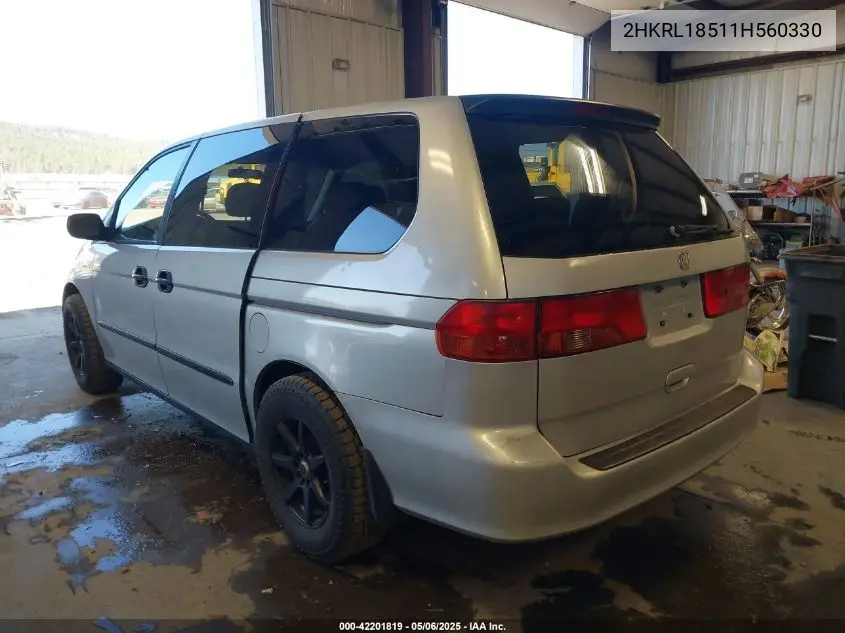 2001 Honda Odyssey Lx VIN: 2HKRL18511H560330 Lot: 42201819