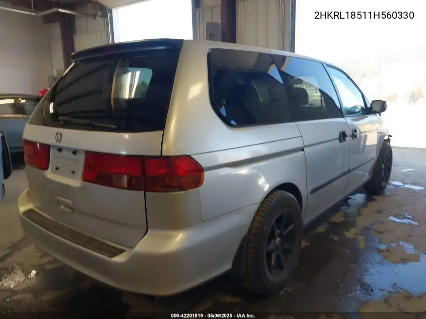 2001 Honda Odyssey Lx VIN: 2HKRL18511H560330 Lot: 42201819