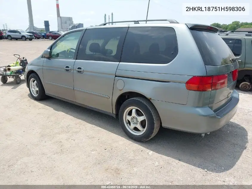 2001 Honda Odyssey Ex VIN: 2HKRL18751H598306 Lot: 42468724