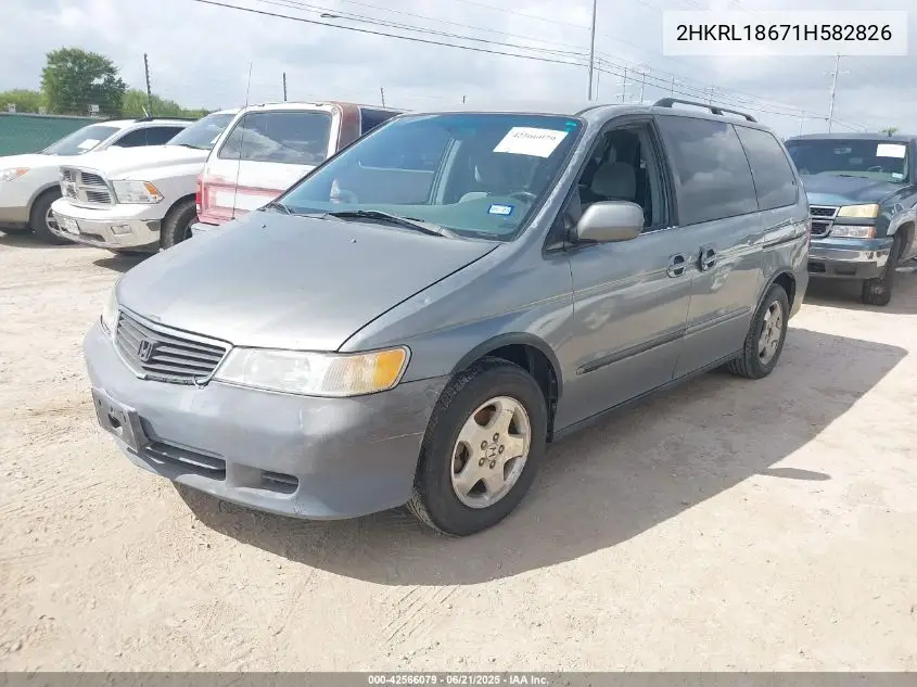 2001 Honda Odyssey Ex VIN: 2HKRL18671H582826 Lot: 42566079