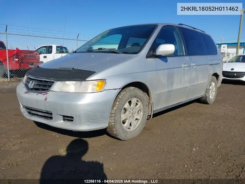 2002 Honda Odyssey Exl VIN: 2HKRL18052H011462 Lot: 12286116