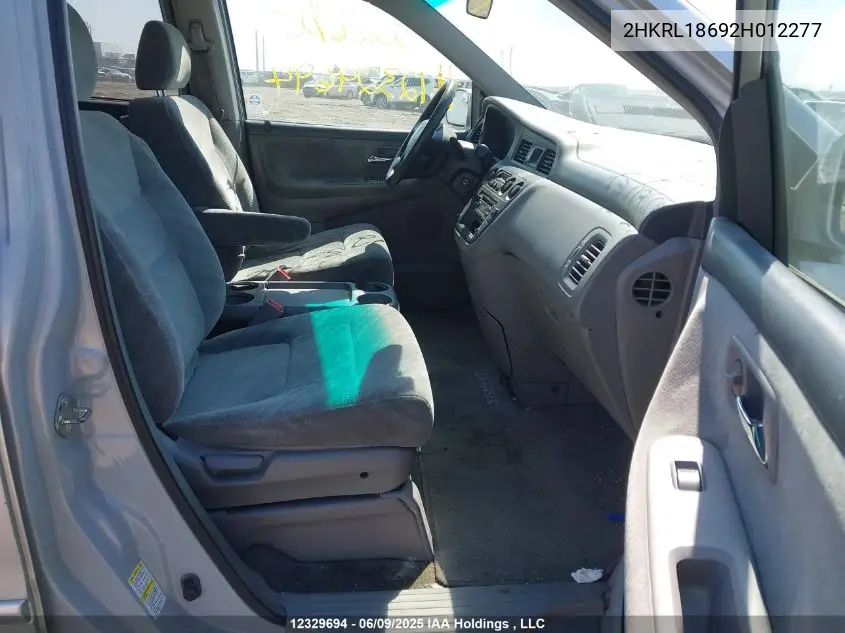 2002 Honda Odyssey Ex VIN: 2HKRL18692H012277 Lot: 12329694