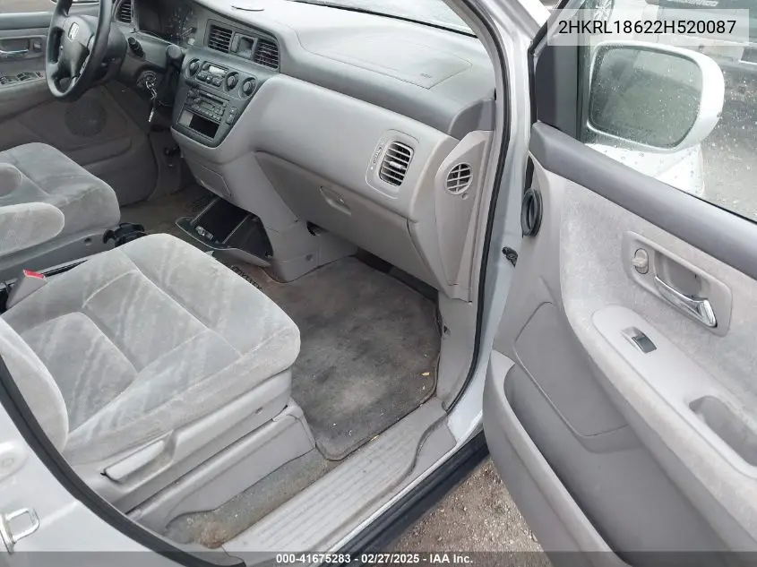 2002 Honda Odyssey Ex VIN: 2HKRL18622H520087 Lot: 41675283