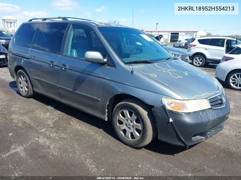 2002 Honda Odyssey Ex-L VIN: 2HKRL18952H554213 Lot: 41958710