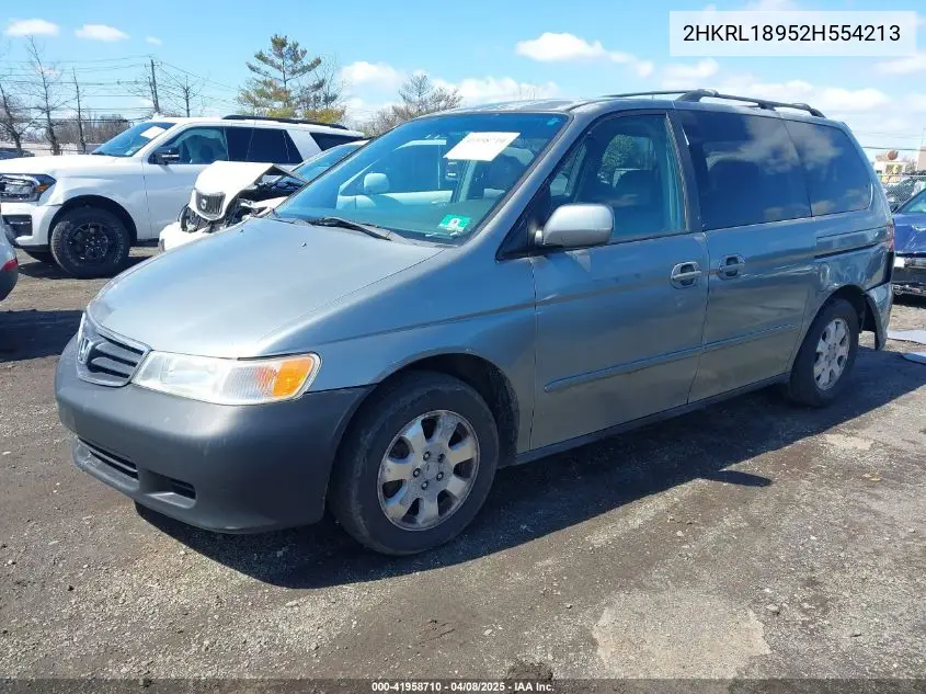 2002 Honda Odyssey Ex-L VIN: 2HKRL18952H554213 Lot: 41958710
