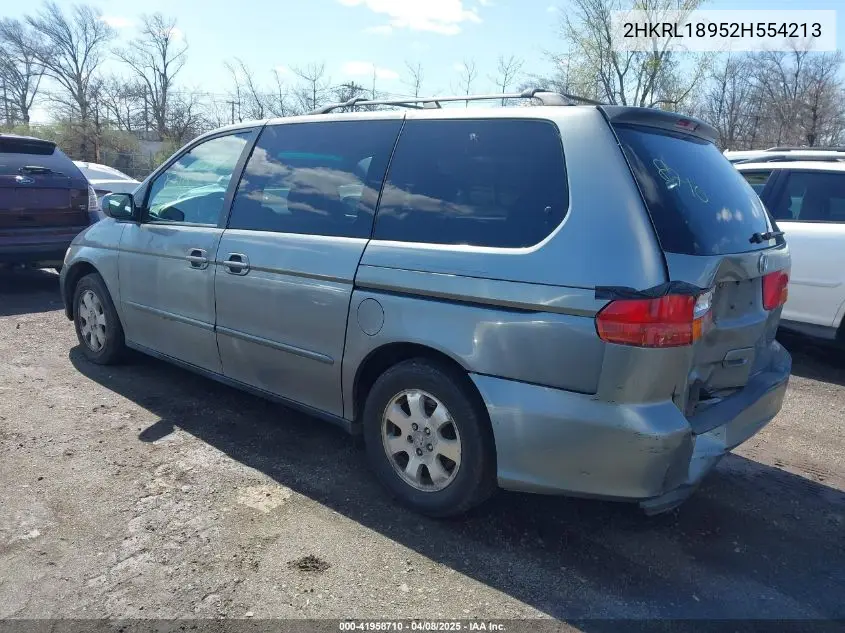 2002 Honda Odyssey Ex-L VIN: 2HKRL18952H554213 Lot: 41958710