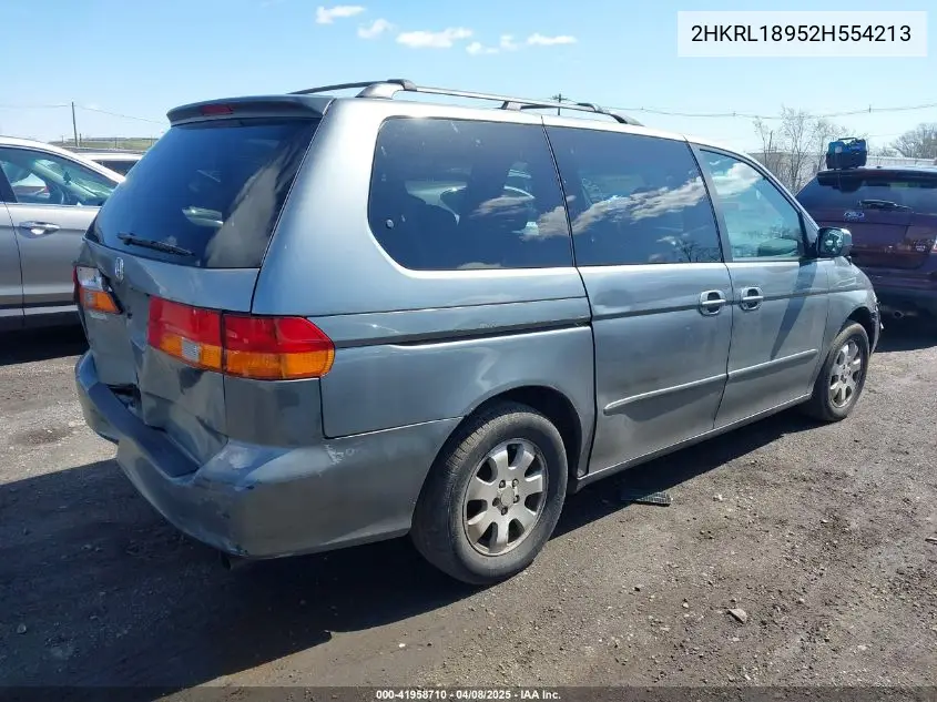 2002 Honda Odyssey Ex-L VIN: 2HKRL18952H554213 Lot: 41958710