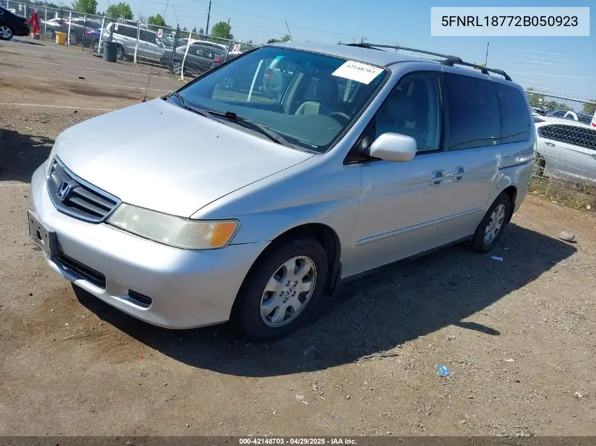 2002 Honda Odyssey Ex-L VIN: 5FNRL18772B050923 Lot: 42148703