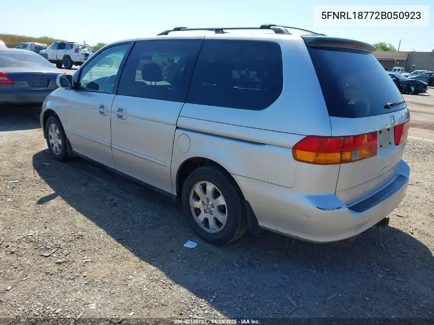 2002 Honda Odyssey Ex-L VIN: 5FNRL18772B050923 Lot: 42148703