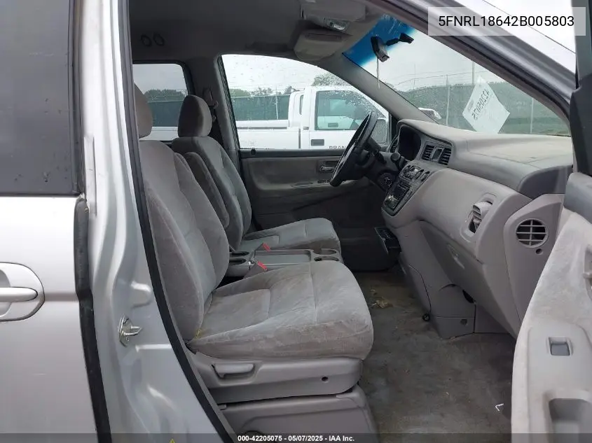 2002 Honda Odyssey Ex VIN: 5FNRL18642B005803 Lot: 42205075