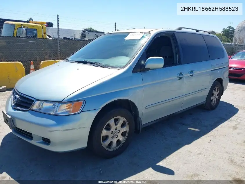 2002 Honda Odyssey Ex VIN: 2HKRL18662H588523 Lot: 42236133