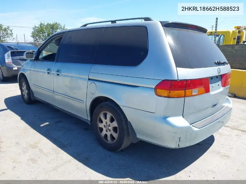 2002 Honda Odyssey Ex VIN: 2HKRL18662H588523 Lot: 42236133