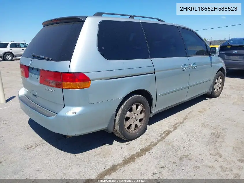 2002 Honda Odyssey Ex VIN: 2HKRL18662H588523 Lot: 42236133