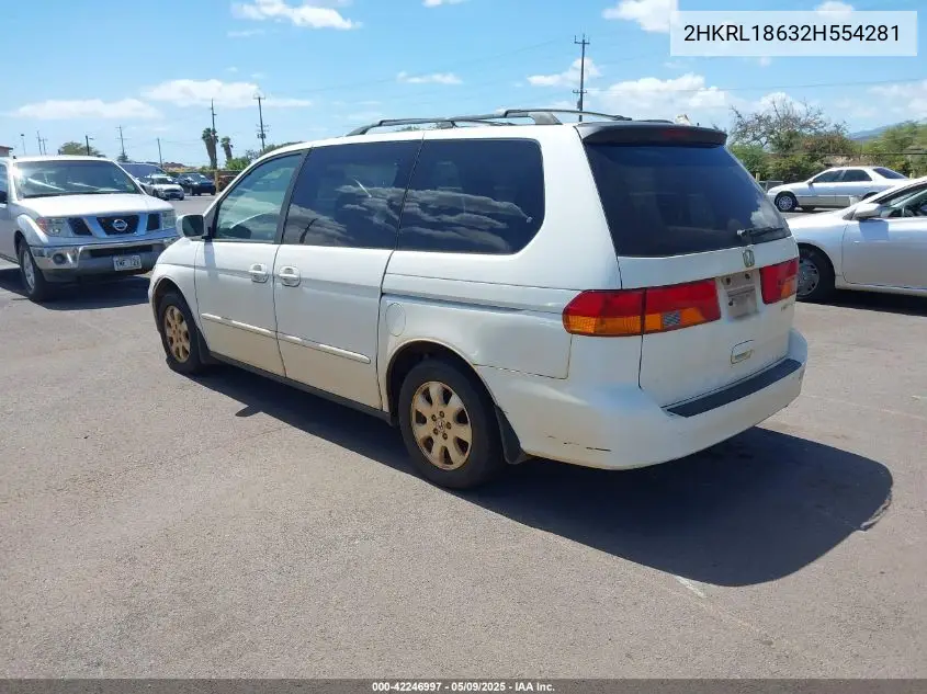 2002 Honda Odyssey Ex VIN: 2HKRL18632H554281 Lot: 42246997