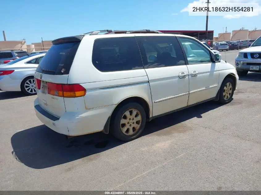2002 Honda Odyssey Ex VIN: 2HKRL18632H554281 Lot: 42246997