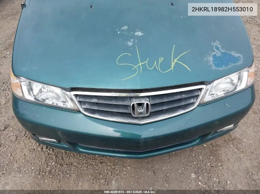 2002 Honda Odyssey Ex-L VIN: 2HKRL18982H553010 Lot: 42261973