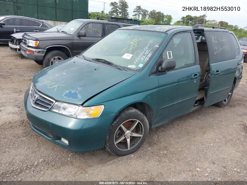 2002 Honda Odyssey Ex-L VIN: 2HKRL18982H553010 Lot: 42261973