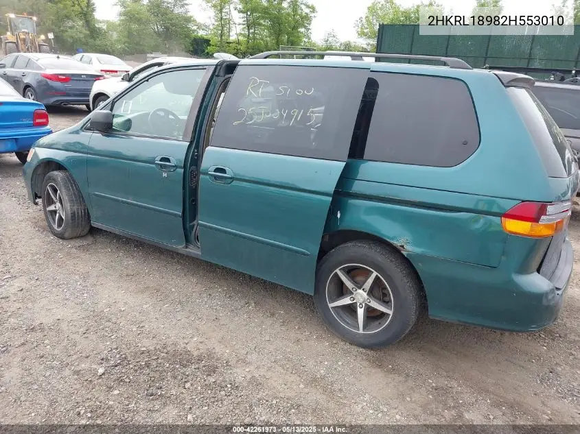 2002 Honda Odyssey Ex-L VIN: 2HKRL18982H553010 Lot: 42261973