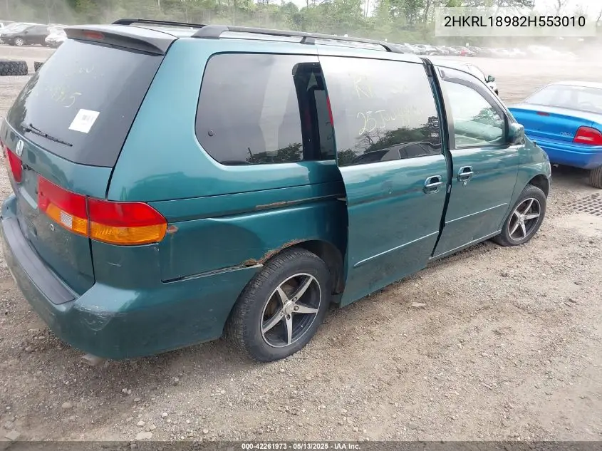 2002 Honda Odyssey Ex-L VIN: 2HKRL18982H553010 Lot: 42261973