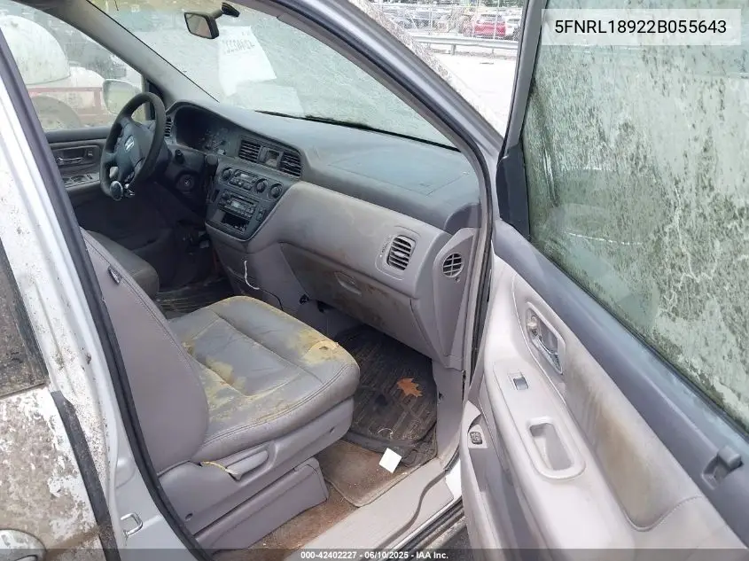 2002 Honda Odyssey Ex-L VIN: 5FNRL18922B055643 Lot: 42402227