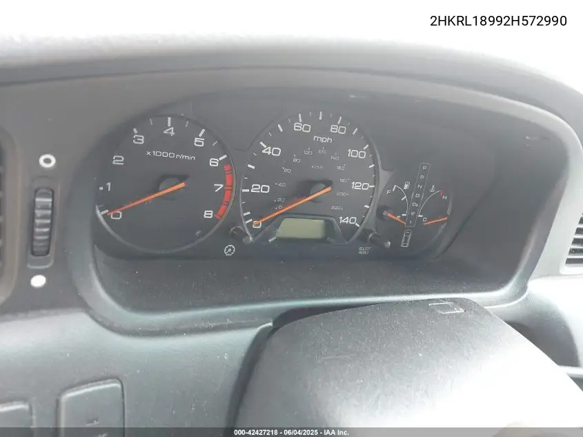 2002 Honda Odyssey Ex-L VIN: 2HKRL18992H572990 Lot: 42427218