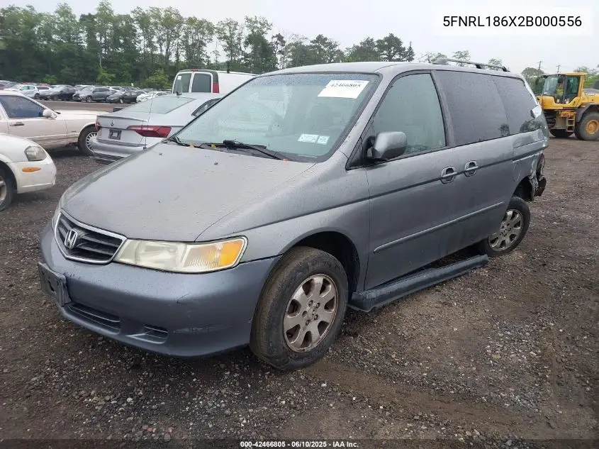 2002 Honda Odyssey Ex VIN: 5FNRL186X2B000556 Lot: 42466805