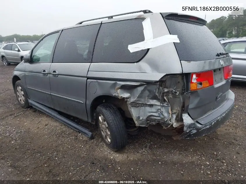 2002 Honda Odyssey Ex VIN: 5FNRL186X2B000556 Lot: 42466805