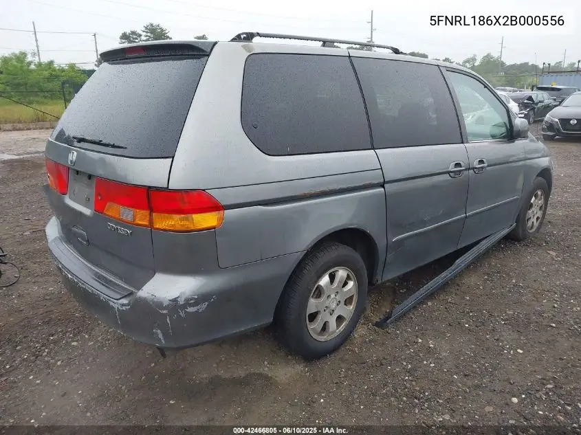 2002 Honda Odyssey Ex VIN: 5FNRL186X2B000556 Lot: 42466805