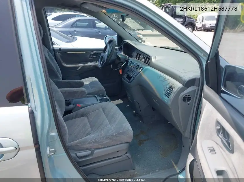 2002 Honda Odyssey Ex VIN: 2HKRL18612H587778 Lot: 42477768