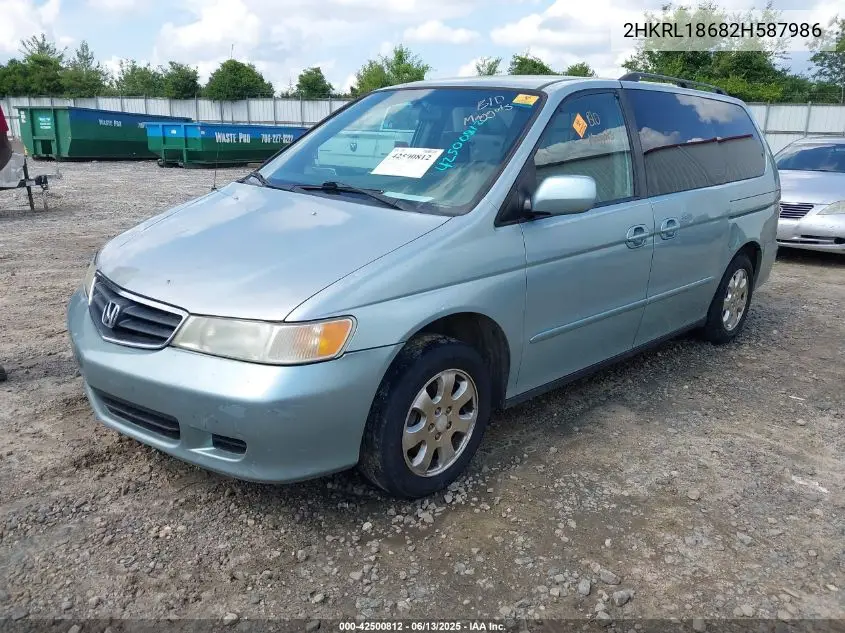 2002 Honda Odyssey Ex VIN: 2HKRL18682H587986 Lot: 42500812