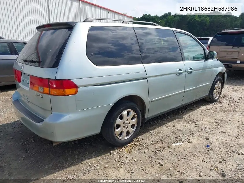 2002 Honda Odyssey Ex VIN: 2HKRL18682H587986 Lot: 42500812