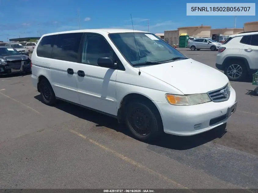 2002 Honda Odyssey Lx VIN: 5FNRL18502B056707 Lot: 42515727