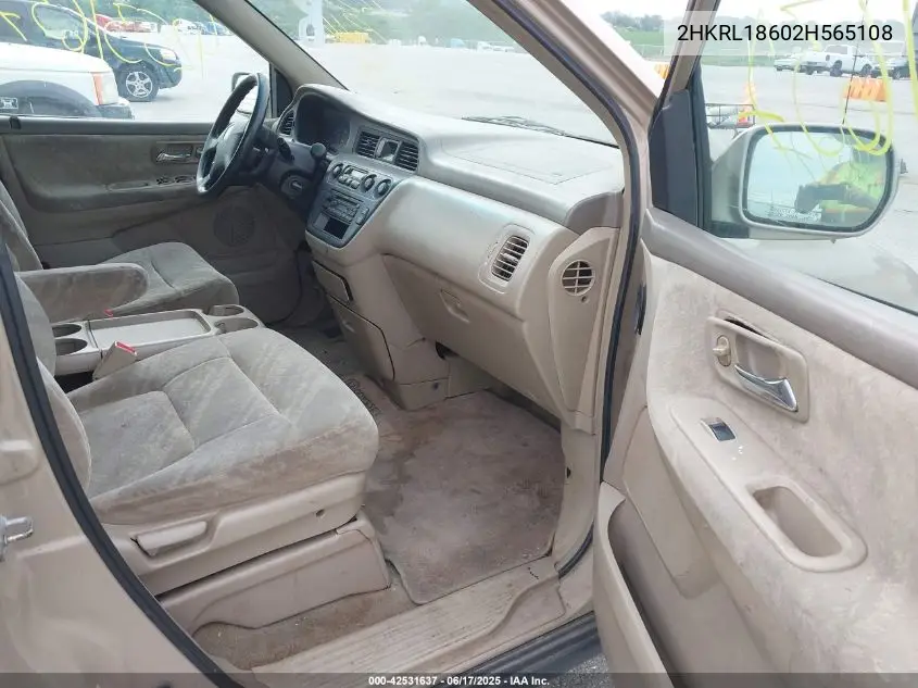 2002 Honda Odyssey Ex VIN: 2HKRL18602H565108 Lot: 42531637