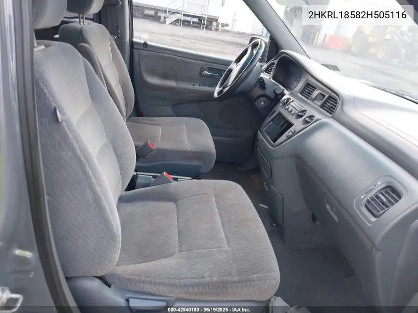 2002 Honda Odyssey Lx VIN: 2HKRL18582H505116 Lot: 42540180