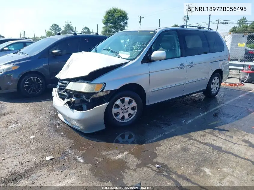 2002 Honda Odyssey Ex-L VIN: 5FNRL18972B056495 Lot: 42560598