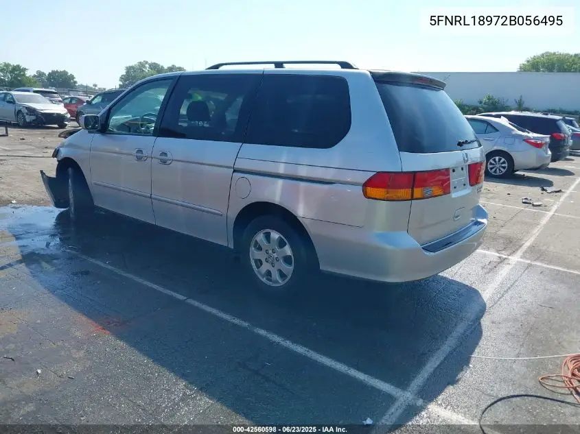 2002 Honda Odyssey Ex-L VIN: 5FNRL18972B056495 Lot: 42560598