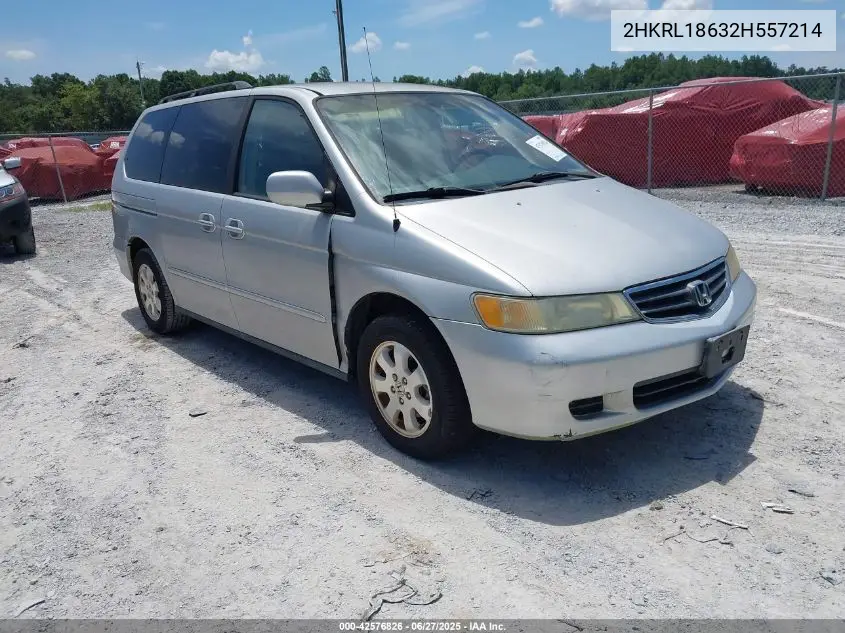 2002 Honda Odyssey Ex VIN: 2HKRL18632H557214 Lot: 42576826