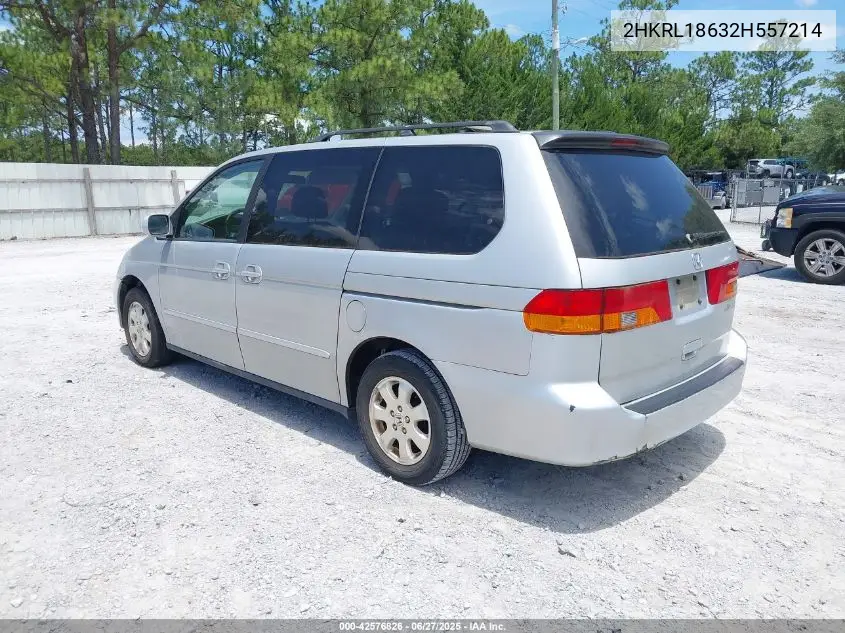 2002 Honda Odyssey Ex VIN: 2HKRL18632H557214 Lot: 42576826