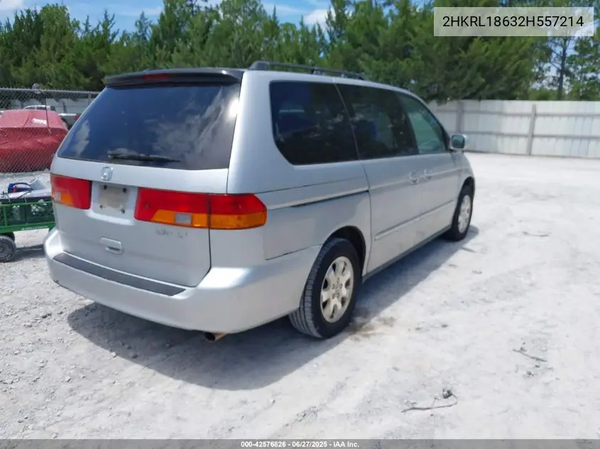 2002 Honda Odyssey Ex VIN: 2HKRL18632H557214 Lot: 42576826